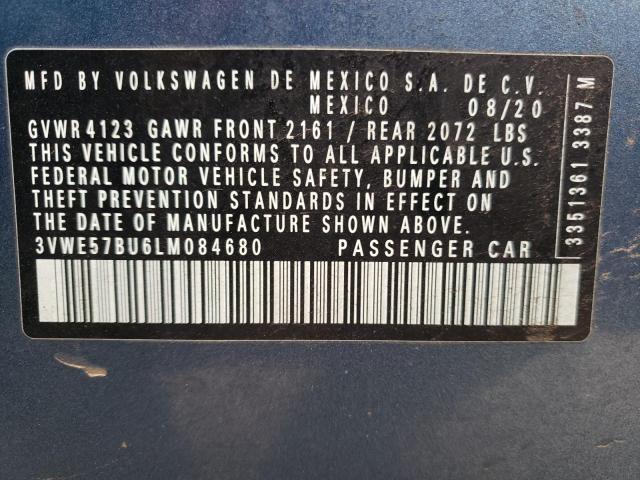 3VWE57BU6LM084680 - 2020 VOLKSWAGEN JETTA SEL BLUE photo 12