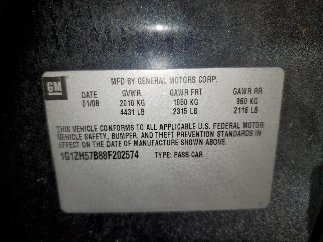 1G1ZH57B88F202574 - 2008 CHEVROLET MALIBU 1LT Schwarz Foto 12