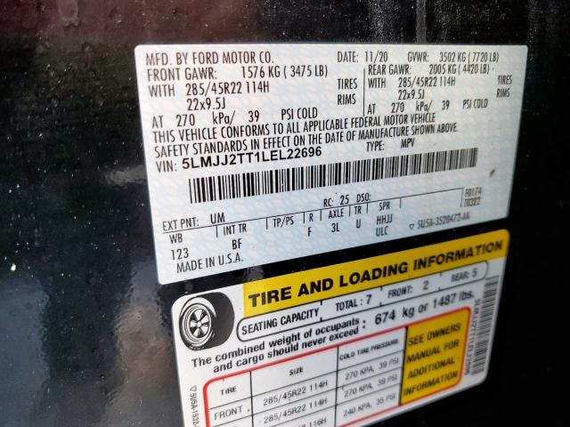 5LMJJ2TT1LEL22696 - 2020 LINCOLN NAVIGATOR 黑色 照片 10