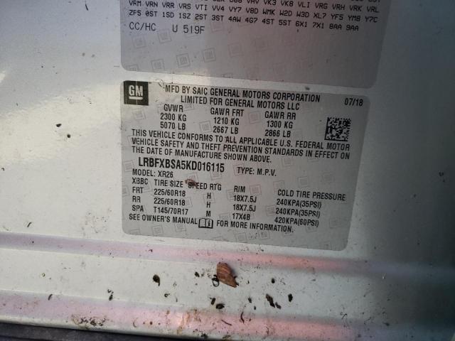 LRBFXBSA5KD016115 - 2019 BUICK ENVISION P Gümüş foto 13