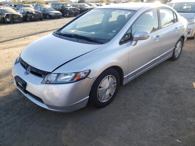 JHMFA36267S025502 - 2007 HONDA CIVIC HYBR SILVER photo 1