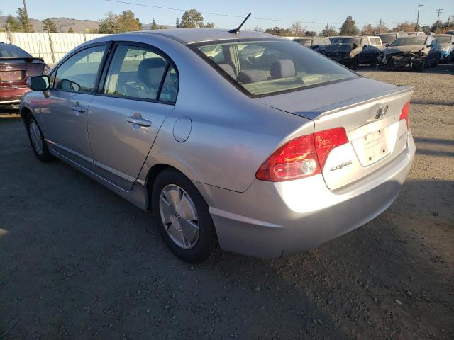 JHMFA36267S025502 - 2007 HONDA CIVIC HYBR SILVER photo 2