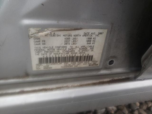 4A3AB36F88E013070 - 2008 MITSUBISHI GALANT ES SILVER photo 12