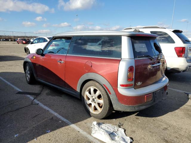 WMWML33578TN66441 - 2008 MINI COOPER CLU MAROON photo 2