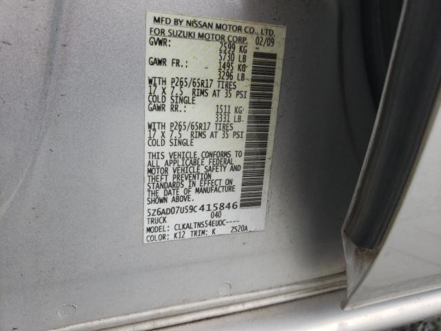 5Z6AD07U59C415846 - 2009 SUZUKI EQUATOR BA SILVER photo 13