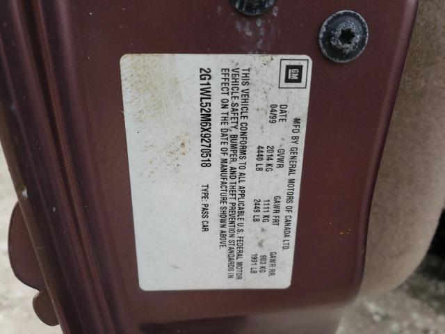 2G1WL52M6X9270518 - 1999 CHEVROLET LUMINA BAS 棕色 照片 13