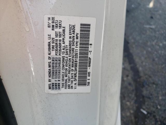 5FNRL5H98EB132611 - 2014 HONDA ODYSSEY TO WHITE photo 14