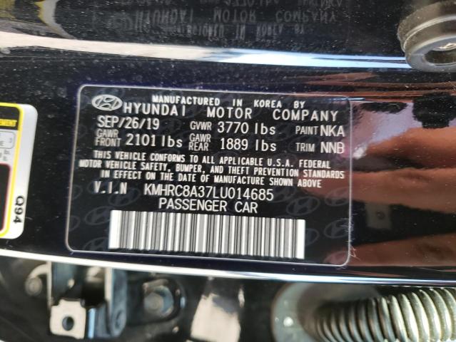 KMHRC8A37LU014685 - 2020 HYUNDAI VENUE SEL BLACK photo 12