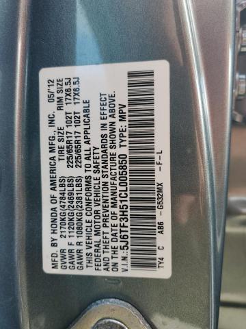 5J6TF3H51CL005850 - 2012 HONDA CROSSTOUR მწვანე ფოტო 12