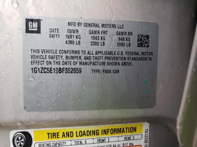 1G1ZC5E19BF352659 - 2011 CHEVROLET MALIBU 1LT 棕色 照片 12