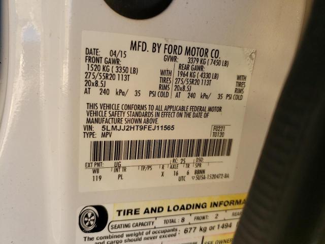 5LMJJ2HT9FEJ11565 - 2015 LINCOLN NAVIGATOR 白色 照片 13