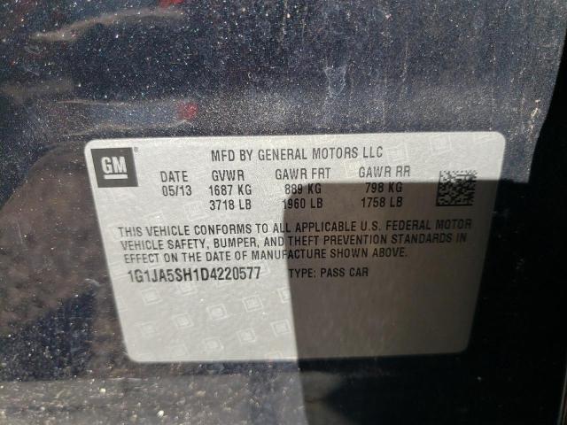 1G1JA5SH1D4220577 - 2013 CHEVROLET SONIC LS BLACK photo 12