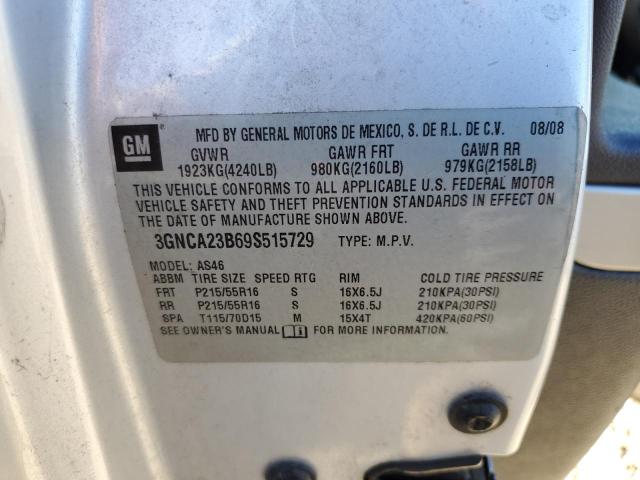 3GNCA23B69S515729 - 2009 CHEVROLET HHR LT SILVER photo 12