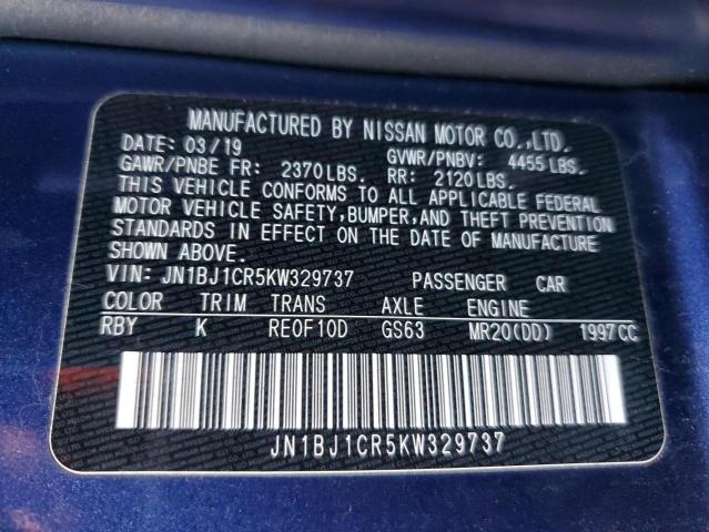 JN1BJ1CR5KW329737 - 2019 NISSAN ROGUE BLUE photo 13