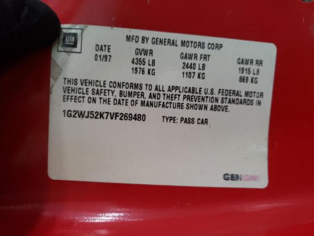 1G2WJ52K7VF269480 - 1997 PONTIAC GRAND PRIX წითელი ფოტო 13