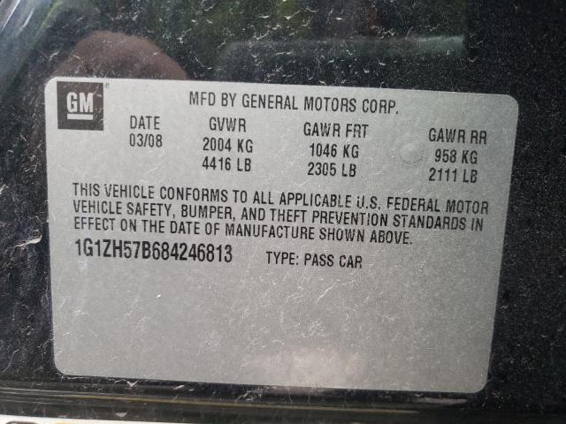 1G1ZH57B684246813 - 2008 CHEVROLET MALIBU 1LT 黑色 照片 12