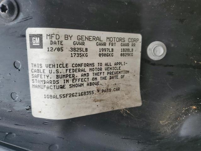 1G8AL55F26Z168355 - 2006 SATURN ION LEVEL 黑色 照片 12