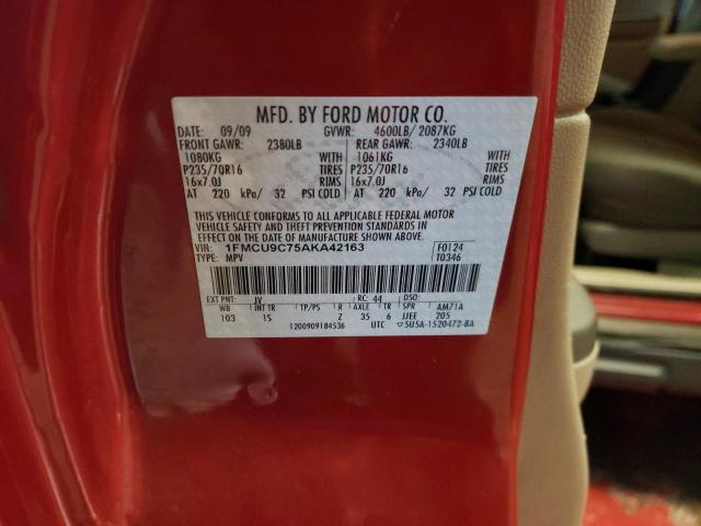 1FMCU9C75AKA42163 - 2010 FORD ESCAPE XLS RED photo 13