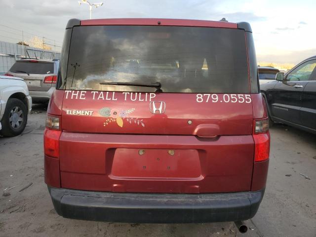 5J6YH28708L015465 - 2008 HONDA ELEMENT EX MAROON photo 6