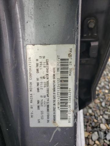 JM1BK143751334122 - 2005 MAZDA 3 HATCHBAC SILVER photo 12