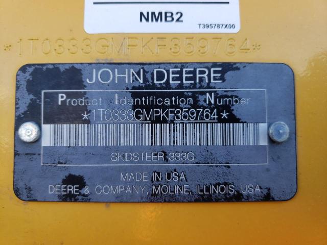 1T0333GMPKF359764 - 2019 JOHN SKID STEER YELLOW photo 10