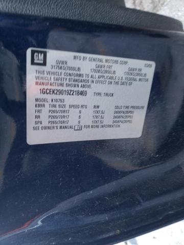 1GCEK29019Z218469 - 2009 CHEVROLET SILVERADO BLUE photo 10