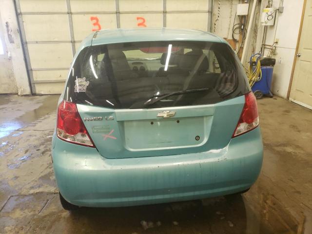 KL1TD62675B352064 - 2005 CHEVROLET AVEO BASE TEAL photo 6