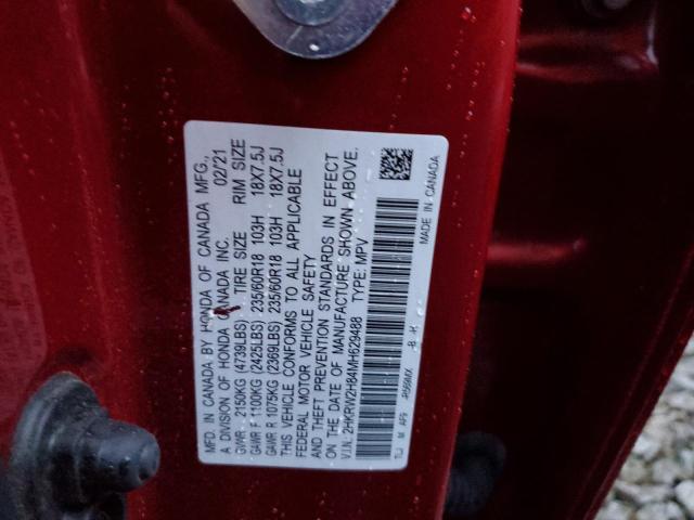 2HKRW2H84MH629488 - 2021 HONDA CR-V EXL RED photo 13