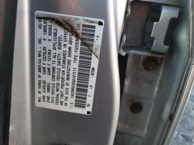 1HGCM56326A167111 - 2006 HONDA ACCORD SE GRAY photo 12