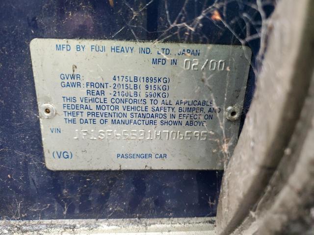 JF1SF65531H706595 - 2001 SUBARU FORESTER S BLUE photo 12