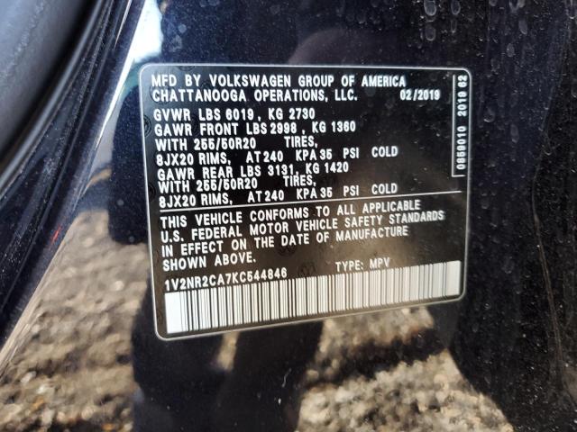 1V2NR2CA7KC544846 - 2019 VOLKSWAGEN ATLAS SEL BLACK photo 14