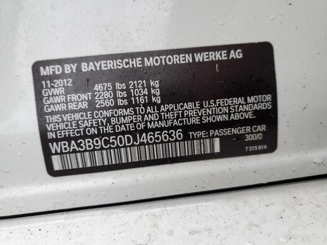WBA3B9C50DJ465636 - 2013 BMW 335 XI WHITE photo 12