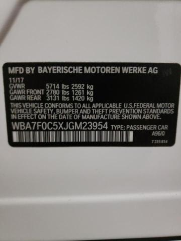 WBA7F0C5XJGM23954 - 2018 BMW 750 I WHITE photo 12