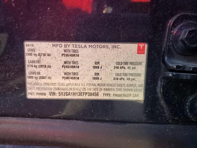 5YJSA1H13EFP38456 - 2014 TESLA MODEL S Azul foto 12