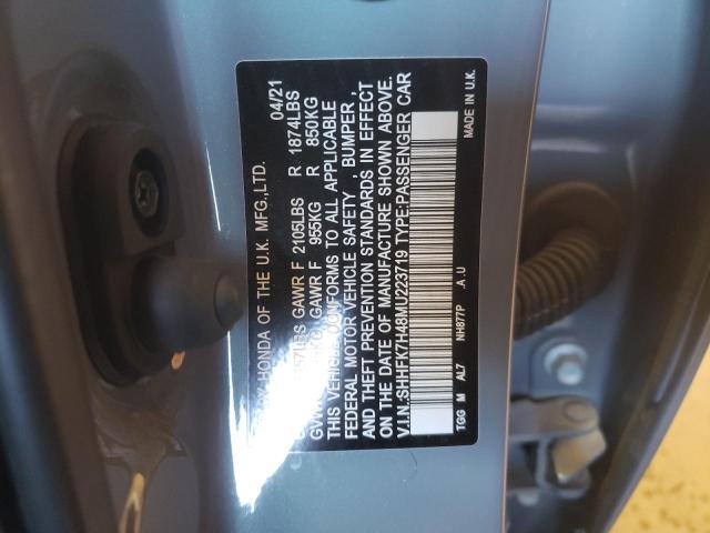 SHHFK7H48MU223719 - 2021 HONDA CIVIC SPOR GRAY photo 12