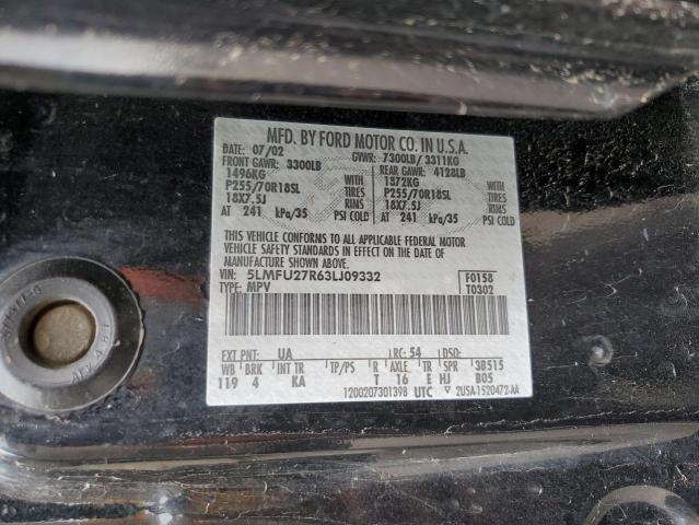 5LMFU27R63LJ09332 - 2003 LINCOLN NAVIGATOR BLACK photo 14