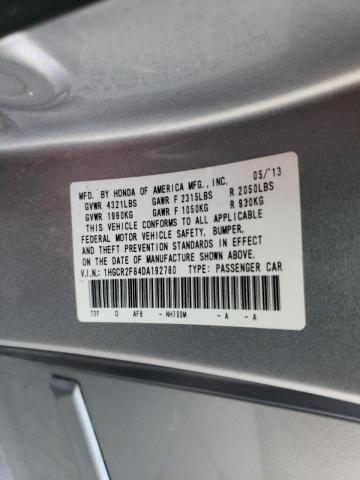 1HGCR2F84DA192780 - 2013 HONDA ACCORD EXL SILVER photo 13