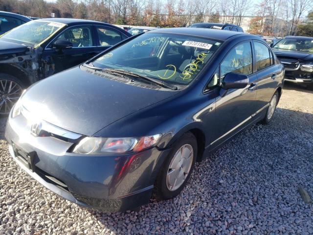 JHMFA36258S024794 - 2008 HONDA CIVIC HYBR BLUE photo 1