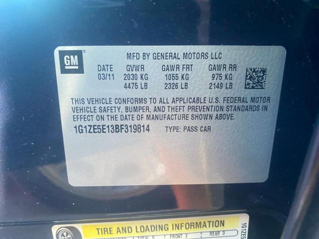 1G1ZE5E13BF319814 - 2011 CHEVROLET MALIBU LTZ ლურჯი ფოტო 10