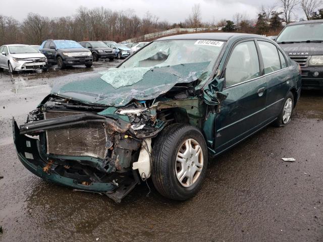 2HGES16581H****** - 2001 HONDA CIVIC CX GREEN photo 1