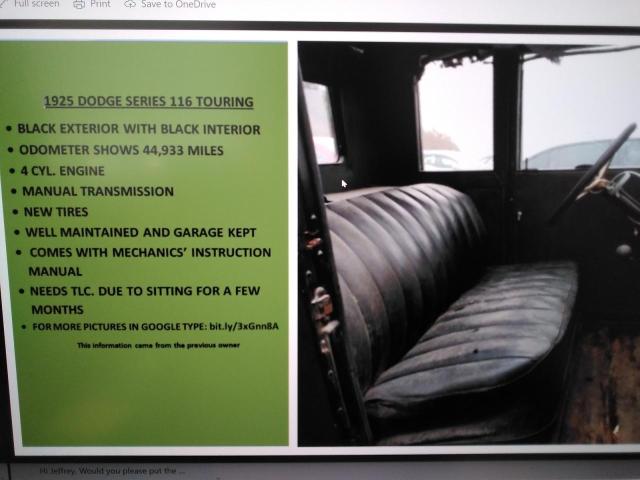 A455712 - 1925 DODGE TOURING Սև լուսանկար 10