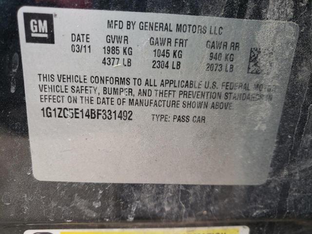 1G1ZC5E14BF331492 - 2011 CHEVROLET MALIBU 1LT 石墨色 照片 12