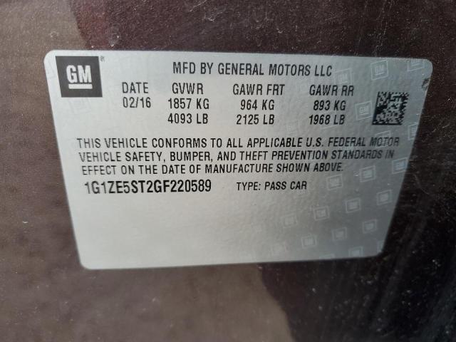 1G1ZE5ST2GF220589 - 2016 CHEVROLET MALIBU LT BROWN photo 12