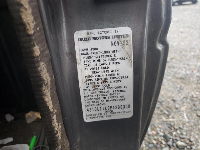 4S1CL11L9P4200308 - 1993 ISUZU CONVENTION GRAY photo 13