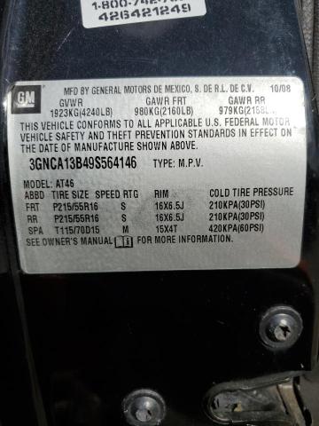 3GNCA13B49S564146 - 2009 CHEVROLET HHR LS BLACK photo 12