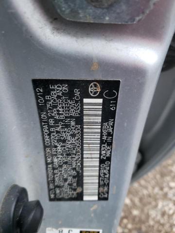 JTDKN3DUXD5538304 - 2013 TOYOTA PRIUS SILVER photo 12