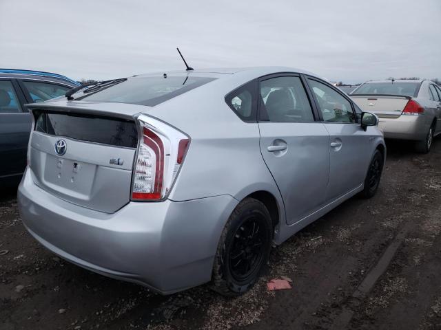 JTDKN3DUXD5538304 - 2013 TOYOTA PRIUS SILVER photo 3