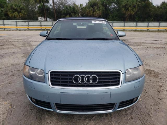 WAUAT48H65K008917 - 2005 AUDI A4 3.0 CAB TURQUOISE photo 5