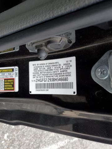 2HGFG12938H546680 - 2008 HONDA CIVIC EXL أسود صورة 12