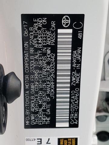 JTDKARFP2H3032442 - 2017 TOYOTA PRIUS PRIM 白色 照片 12